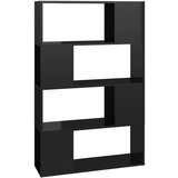 Furnova Knjižna omara za razdelitev prostora sijaj črna 80x24x124,5 cm, (21950989) | Shoptok.si