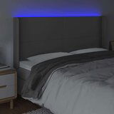  Posteljno vzglavje sivo 203x16x118/128 cm umetno usnje, (20933434) | Shoptok.si