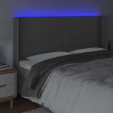  Uzglavlje sivo 203x16x118/128 cm od umjetne kože | shoptok.hr