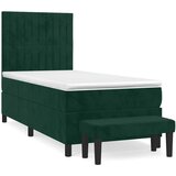Box spring krevet s madracem tamnozeleni 80 x 200 cm baršunasti | shoptok.hr