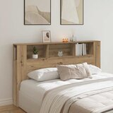  Uzglavlje s ormarićem boja hrasta 180x18,5x102,5 cm drveni | shoptok.hr
