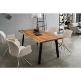 P & B JEDILNA MIZA, masivno akacija naravne barve, črna | Shoptok.si