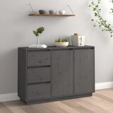 vidaXL komoda siva 111x34x75 cm trdna borovina Cene