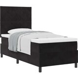 vidaXL Postelja z vzmetnico Črna 100x200 cm Žamet | Shoptok.si