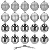  Set Božićnih kuglica 4 cm, srebrne - 20 komada | shoptok.hr