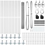 vidaXL Set ogradnih stupova 25 m Set od 2 Pocinčana siva Pocinčani čelik | shoptok.hr