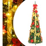 vidaXL Umetna novoletna jelka pop-up 100 LED diod zelena 150 cm | Shoptok.si