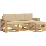  Set vanjskih sofa 4 pcs Bijela i bež 197,5 x 122,5 x 73 cm | shoptok.hr