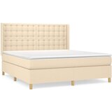  Box spring postelja z vzmetnico krem 180x200 cm blago | Shoptok.si