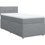 vidaXL Box spring postelja z vzmetnico svetlo siva 80x200 cm blago, (21291354) | Shoptok.si