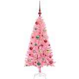 vidaXL Božično drevo med 150 LED z stojalom Roza 120 cm PVC | Shoptok.si