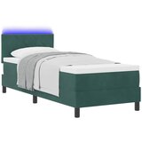  LED Box Spring Krevet Tamnozelena 80 x 200 cm Baršun | shoptok.hr