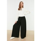 Trendyol Black Wide Leg Woven Trousers Cene