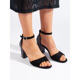 Sergio Leone Elegant suede black sandals for women Cijene