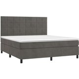  Box spring postelja z vzmetnico temno siva 180x200 cm žamet, (20790666) | Shoptok.si