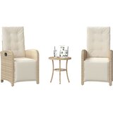 vidaXL 3-dijelni bistro set s jastucima bež od poliratana | shoptok.hr