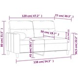  Dvosjed s ukrasnim jastucima crni 120 cm od tkanine | Eponuda.com
