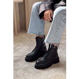 NİŞANTAŞI SHOES Juniper Black Genuine Leather Heeled Lace Up Women's Boots | shoptok.hr