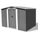 vidaXL Vrtna kućica za pohranu siva metalna 257 x 205 x 178 cm Cijene