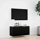 vidaXL Zidni TV ormarić s LED svjetlima crni 80x31x38 cm | shoptok.hr