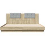  Okvir kreveta s uzglavljem LED boja hrasta sonome 200 x 200 cm | shoptok.hr