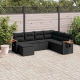  7-dijelni set vrtnih sofa od poliratana s jastucima crni | shoptok.hr