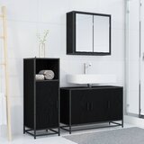  Set namještaja za kupaonicu 3 kom. Crni hrast 90 x 33 x 60 cm | shoptok.hr