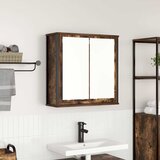 vidaXL Kupaonski zidni ormarić s ogledalom dimljeni hrast 60x21x60 cm | shoptok.hr
