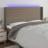  LED uzglavlje smeđesivo 183 x 16 x 118/128 cm od tkanine | shoptok.hr