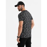 Ombre Cotton T-shirt with print and round neckline - black | Shoptok.si