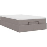 vidaXL Otomanski posteljni okvir z vzmetnico taupe 120x200 cm blago | Shoptok.si
