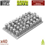 Green Stuff World Resin Skulls with Helmets Set | Set smolastih lobanja sa kacigama (40 kom, 1:48 razmera) | Eponuda.com