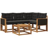  Set vanjskih sofa 5 kom. Prirodna i crna | shoptok.hr