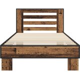  Okvir kreveta s uzglavljem Staro drvo 80 x 200 cm | shoptok.hr