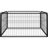  Ograda za pse s 4 panela crna 100 x 50 cm čelik obložen prahom | shoptok.hr