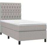  Krevet s oprugama i madracem svjetlosivi 100x200 cm od tkanine | shoptok.hr