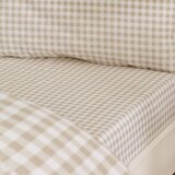 Catherine Lansfield Bež enojna posteljnina 135x200 cm Bamford Gingham Check – | Shoptok.si