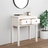  Konzolni stol bijeli 70 x 35 x 75 cm od masivne borovine | shoptok.hr