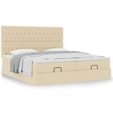  Otomanski okvir kreveta s madracima krem 160x200cm od tkanine | shoptok.hr