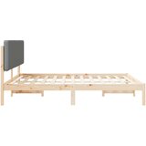  Krevetni okvir s tapiciranim uzglavljem Svijetlo siva - Smeđa i svijetlo siva 200 x 200 cm | shoptok.hr