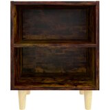  Noćni ormarić s drvenim nogama dimljeni hrast 40 x 30 x 50 cm | Eponuda.ba