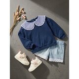Sinsay Pamučna crewneck majica s ukrasnim ovratnikom | shoptok.hr