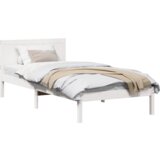 vidaXL Bela lesena postelja Bela Les 100 x 200 cm Vzdržljiva | Shoptok.si