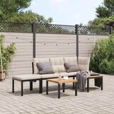  Set vrtnih klupa s jastucima 4 kom crni čelik obložen prahom | shoptok.hr