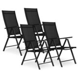 multigarden set od 4 sklopive baštenske stolice sa podesivim naslonom, black | ePonuda.com