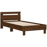  The Living Store Posteljni okvir z vzglavjem rjavi hrast 100x200 cm inž. les - Posteljni Okvir, (21446229) | Shoptok.si