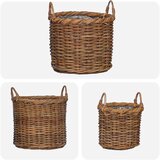  Košara za saksije s pohranom 3 pcs Smeđa Kubu Ratan - Smeđa | shoptok.hr