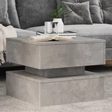 vidaXL Klubska mizica z LED lučkami betonsko siva 50x50x40 cm