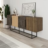Marckeric Smeđa/u prirodnoj boji niska komoda u dekoru hrasta 200x80 cm Titan – | shoptok.hr