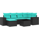 vidaXL 7-delni vrtni komplet sedežnih garnitur z blazinami črne barve poli ratan, (5000294400) | Shoptok.si